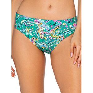 Sunsets Shirred Band Bikini Bottom Swimsuit - (Teal/Pink/Blue/Yellow/Mint)